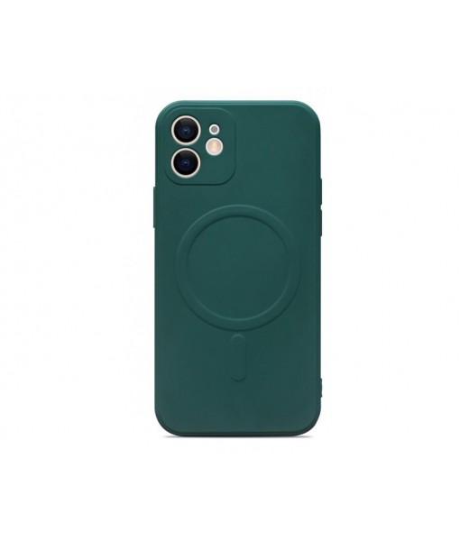 Husa Spate Magsafe Compatibila Cu iPhone 13, Protectie Camera, Microfibra La Interior, Verde